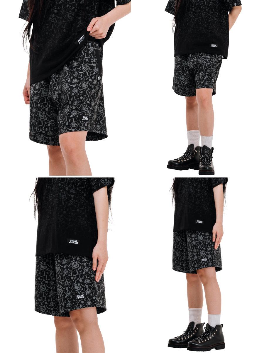 BADGES SHORTS - BLACK
