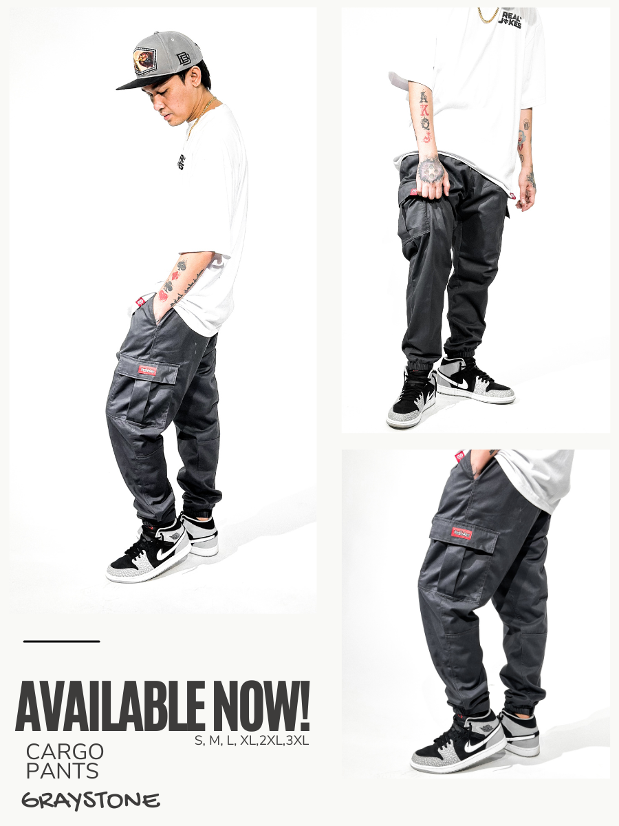 CARGO PANTS - GRAYSTONE