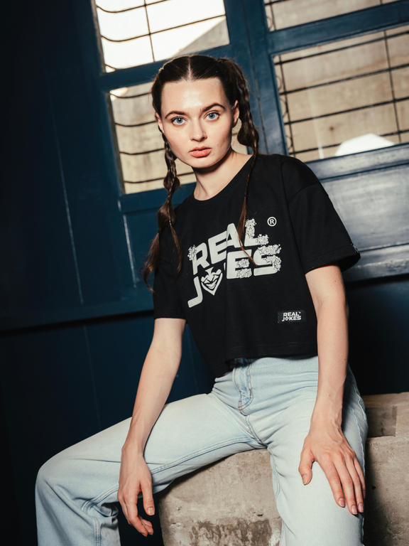 DOODS CROPTOP - BLACK