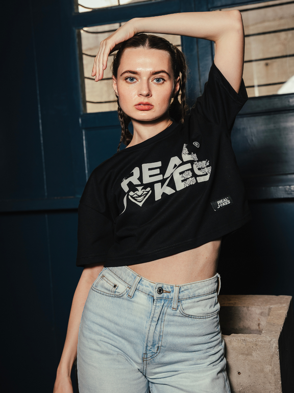 DOODS CROPTOP - BLACK