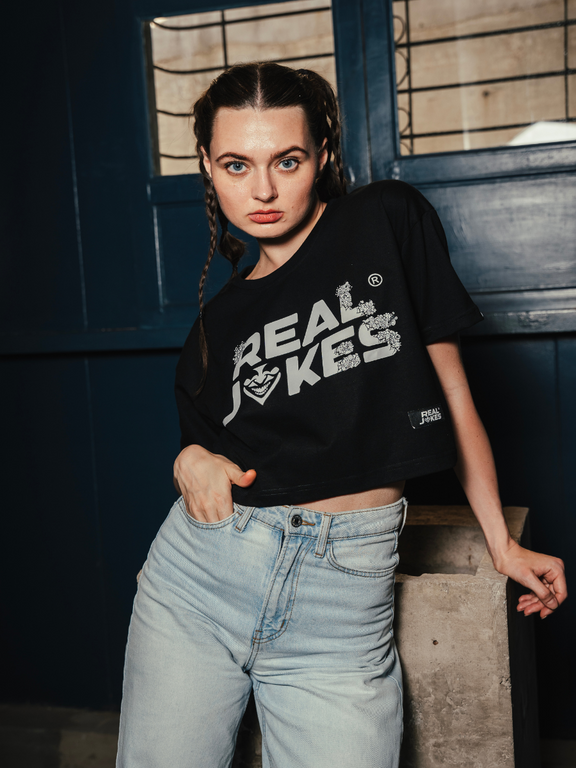 DOODS CROPTOP - BLACK