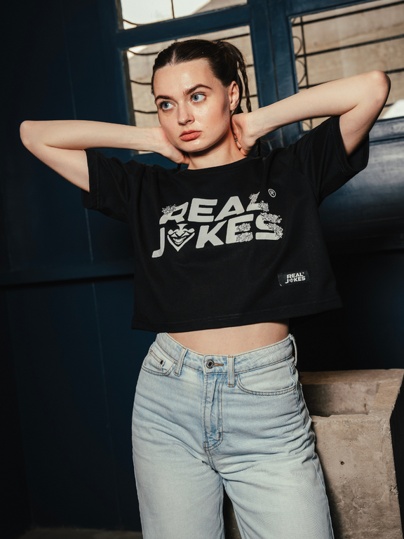 DOODS CROPTOP - BLACK