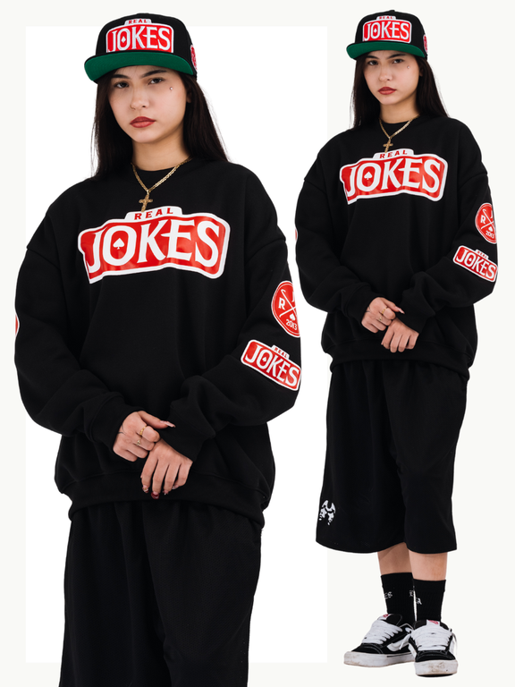 EMBLEM TAG SWEATSHIRT - BLACK