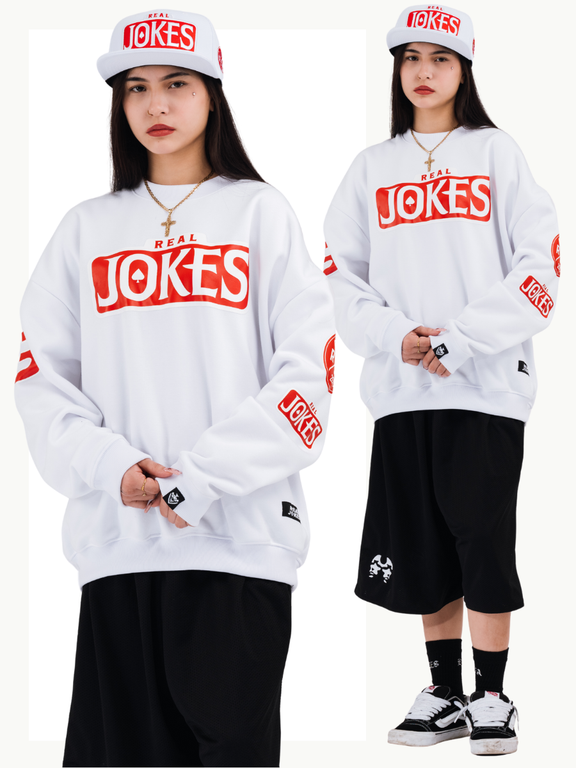 EMBLEM TAG SWEATSHIRT - WHITE