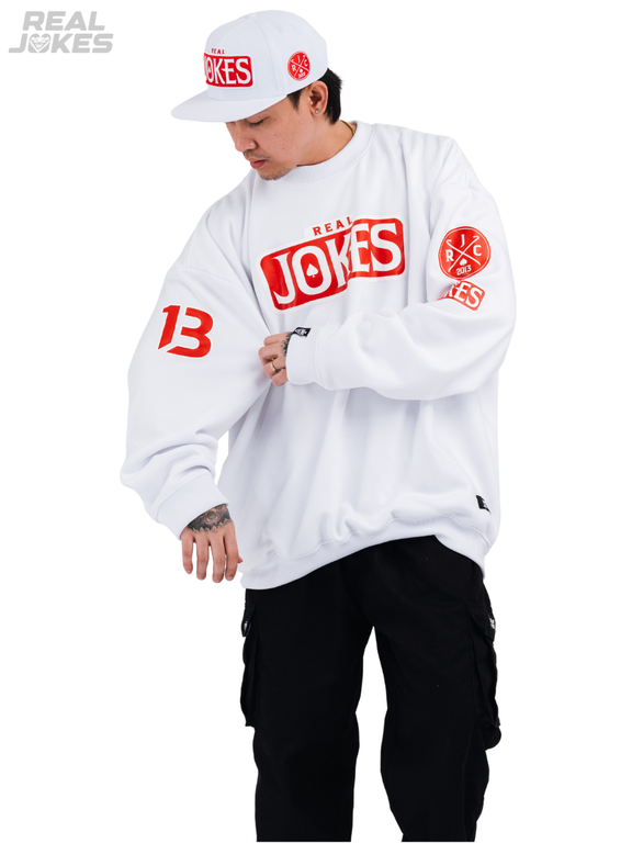EMBLEM TAG SWEATSHIRT - WHITE