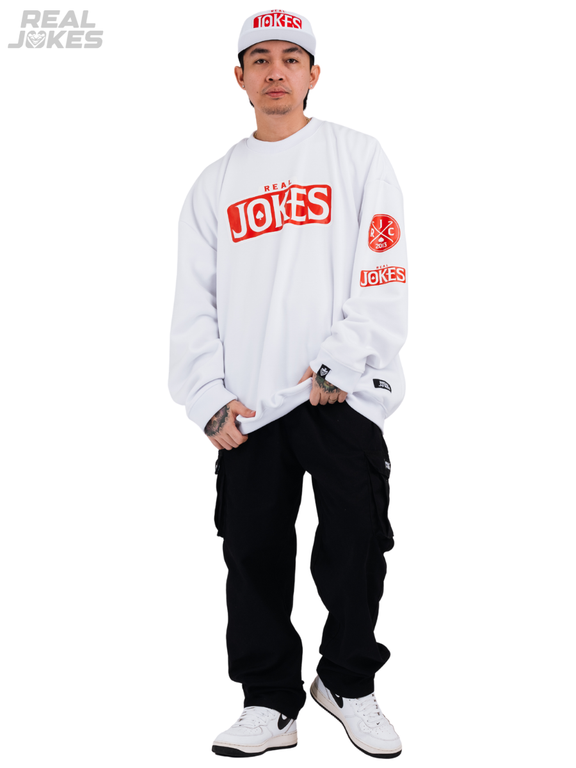 EMBLEM TAG SWEATSHIRT - WHITE