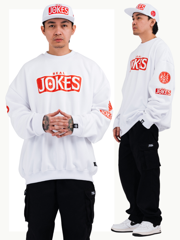 EMBLEM TAG SWEATSHIRT - WHITE