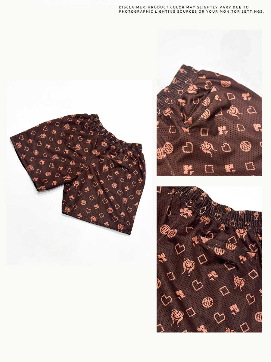 SYMBOLS BROWN - MESH SHORT