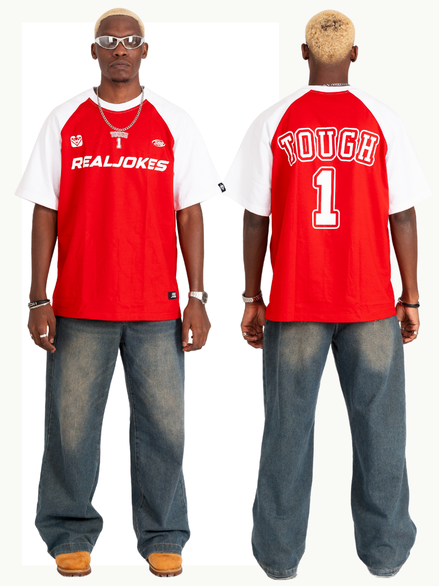 TOUGH1 - RED SHIRT (WHITE SLEEVES)
