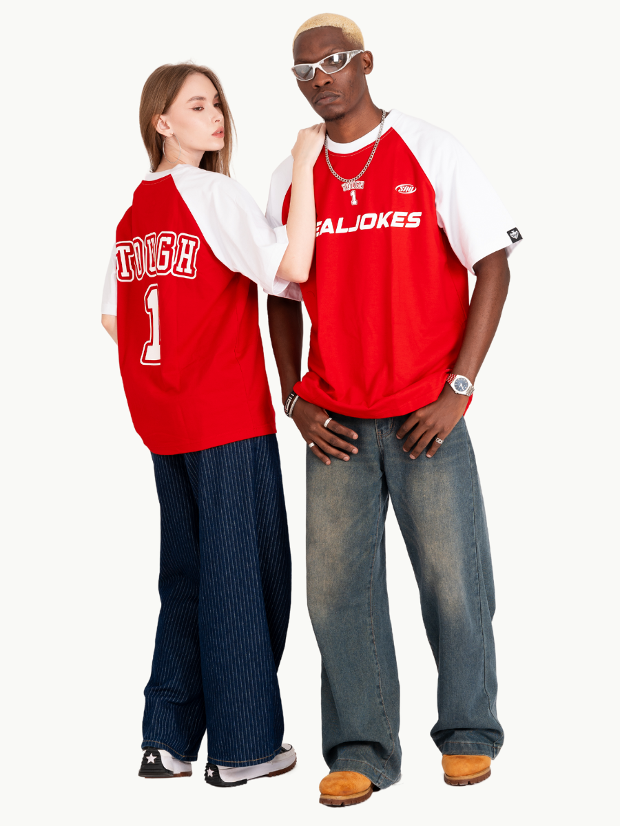 TOUGH1 - RED SHIRT (WHITE SLEEVES)